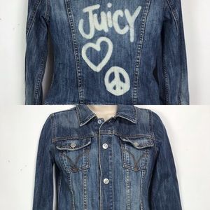 Juicy Couture Blue Denim Jacket with White Graphic